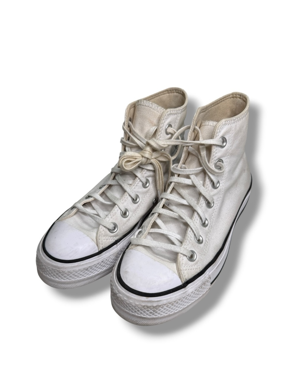 Converse Chuck Taylor All Star White Platform Sneakers Size 6.5 - Picture 4 of 7